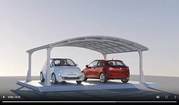 Modélisation 3D d'un carport - Animation et visualisation de projet